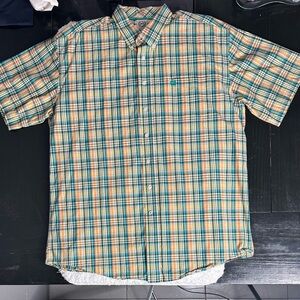 Cinch | Men's XXL | Green Orange Blue |Plaid | Western Shirt | button down |